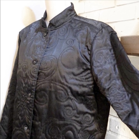 Classic Elements Black Satin Jacket, size L (Petite) - Picture 2 of 7